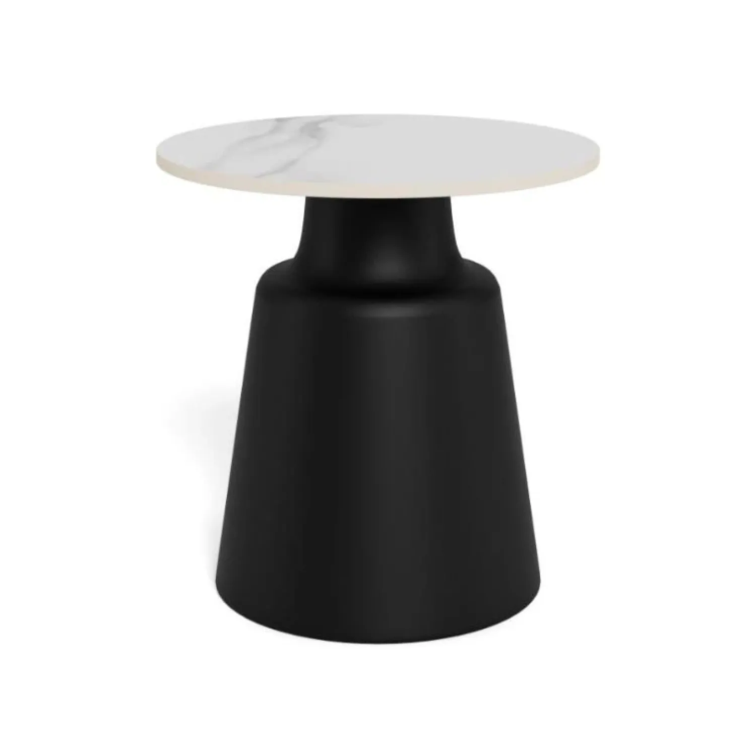 Nordhavn Salontafels|Solvani Salontafel hoog Rond Keramiek Zwart-Wit 45cm