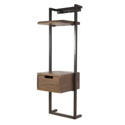 Kalfort Nachtkastjes|Industriele Kasten|Sonic Nachtkastje hoog met plankje Acaciahout bruin 30cm