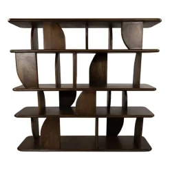 Mysons Boekenkasten|Industriele Kasten|Sorano Boekenkast mangohout Walnoot 140 cm