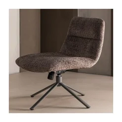 WOOOD Fauteuils|Soren Draaifauteuil Verstelbaar Wollig Bruin