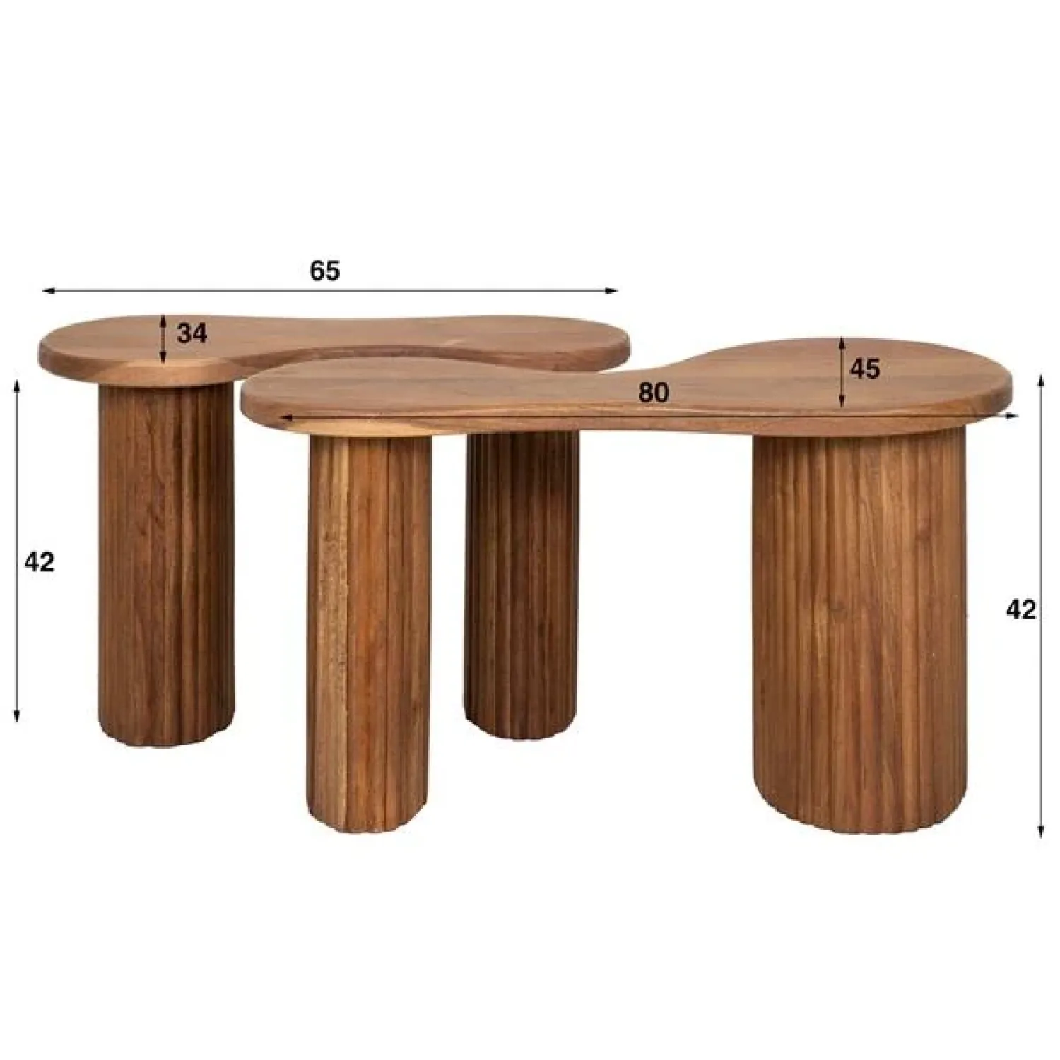 Kalfort Salontafels|Sorrento Salontafel set van 2 Acaciahout