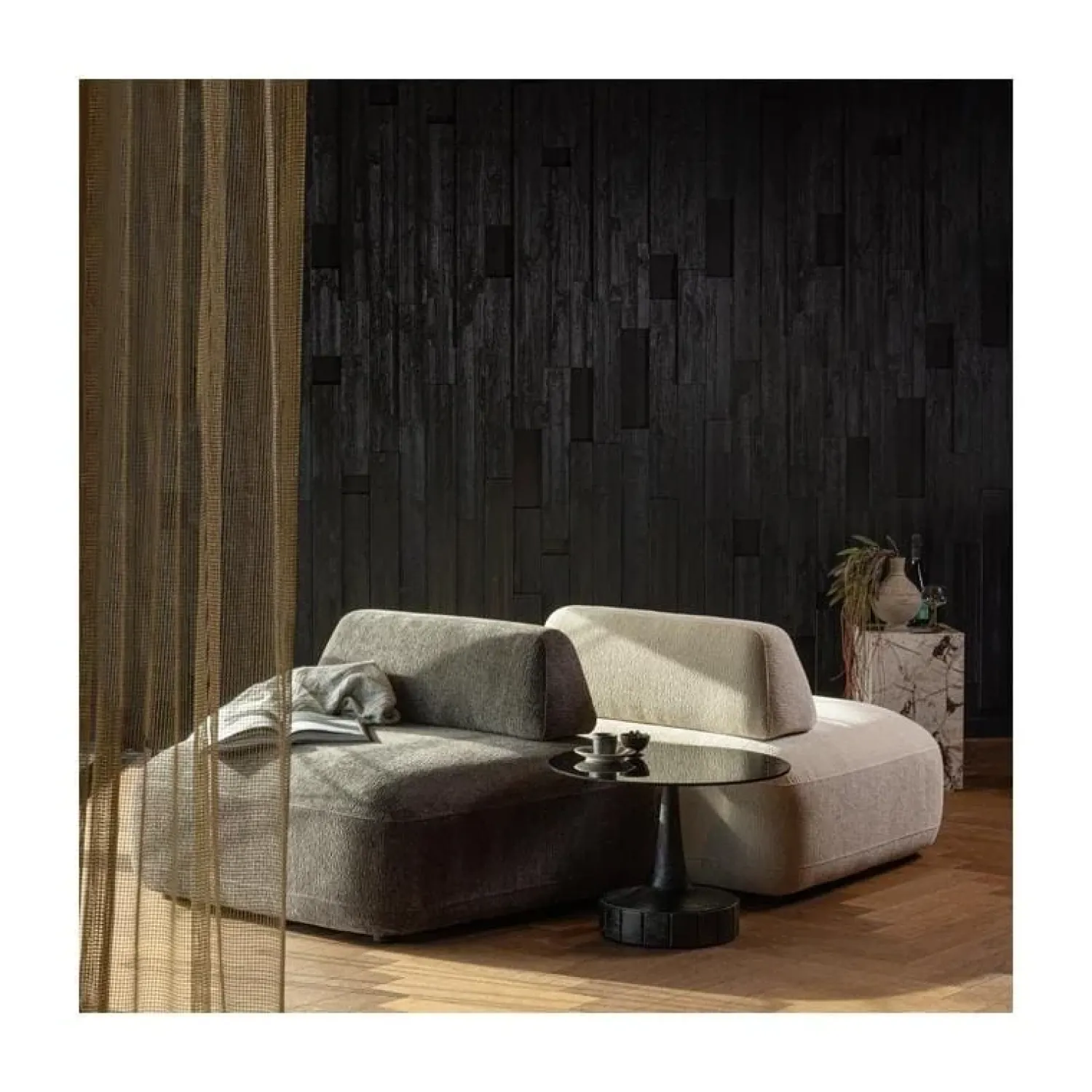 WOOOD Bijzettafels|Soya Bijzettafel rond Glas Zwart 60cm