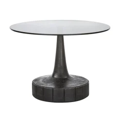 WOOOD Bijzettafels|Soya Bijzettafel rond Glas Zwart 60cm