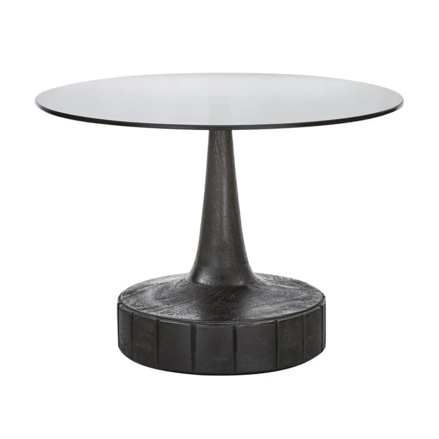 WOOOD Bijzettafels|Soya Bijzettafel rond Glas Zwart 60cm