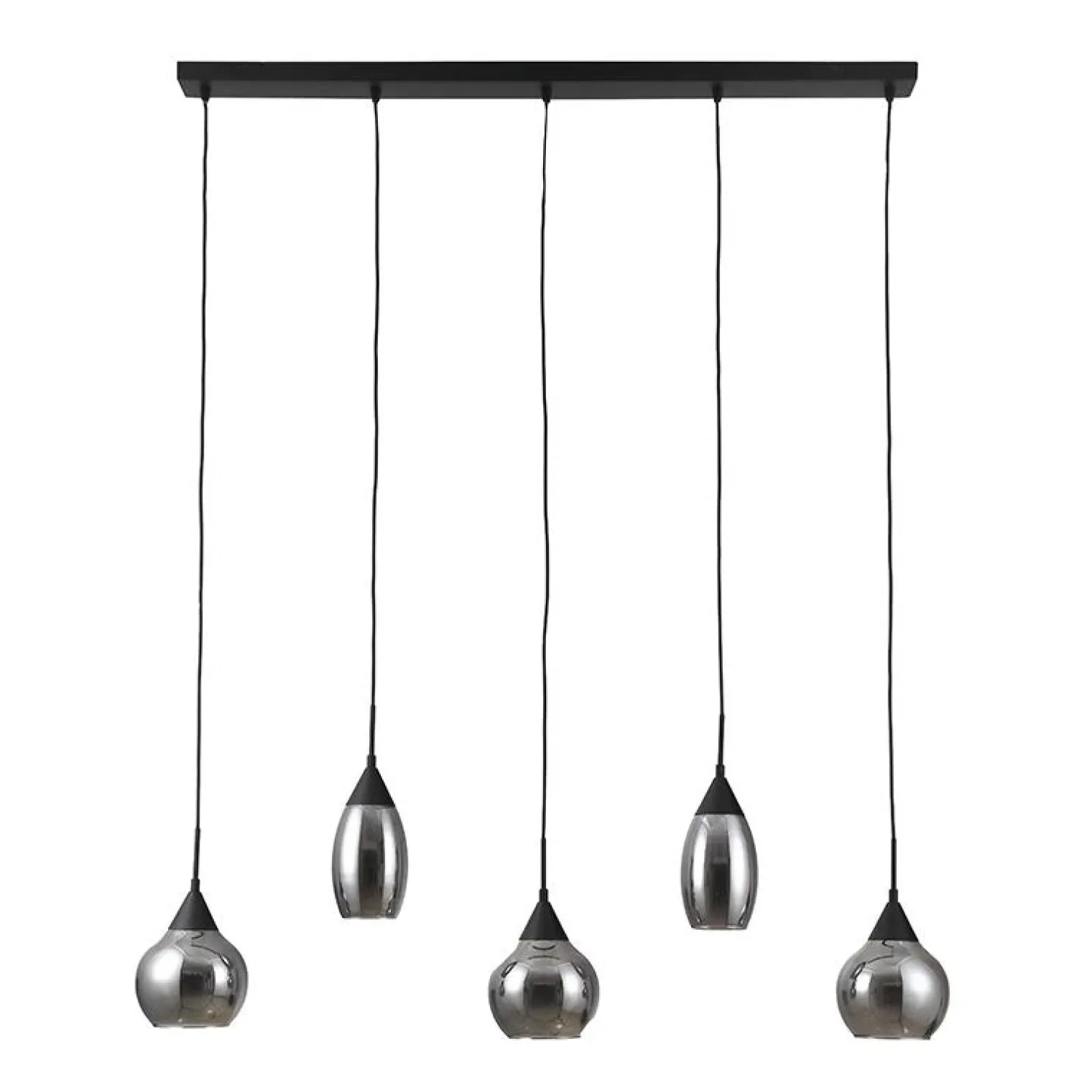 Kalfort Hanglampen|Glazen Hanglamp|Spix Hanglamp 5-lichts smoke glas