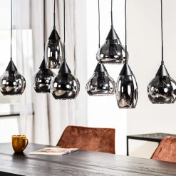 Kalfort Hanglampen|Glazen Hanglamp|Spix Hanglamp 8-lichts smoke glas