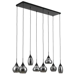 Kalfort Hanglampen|Glazen Hanglamp|Spix Hanglamp 8-lichts smoke glas