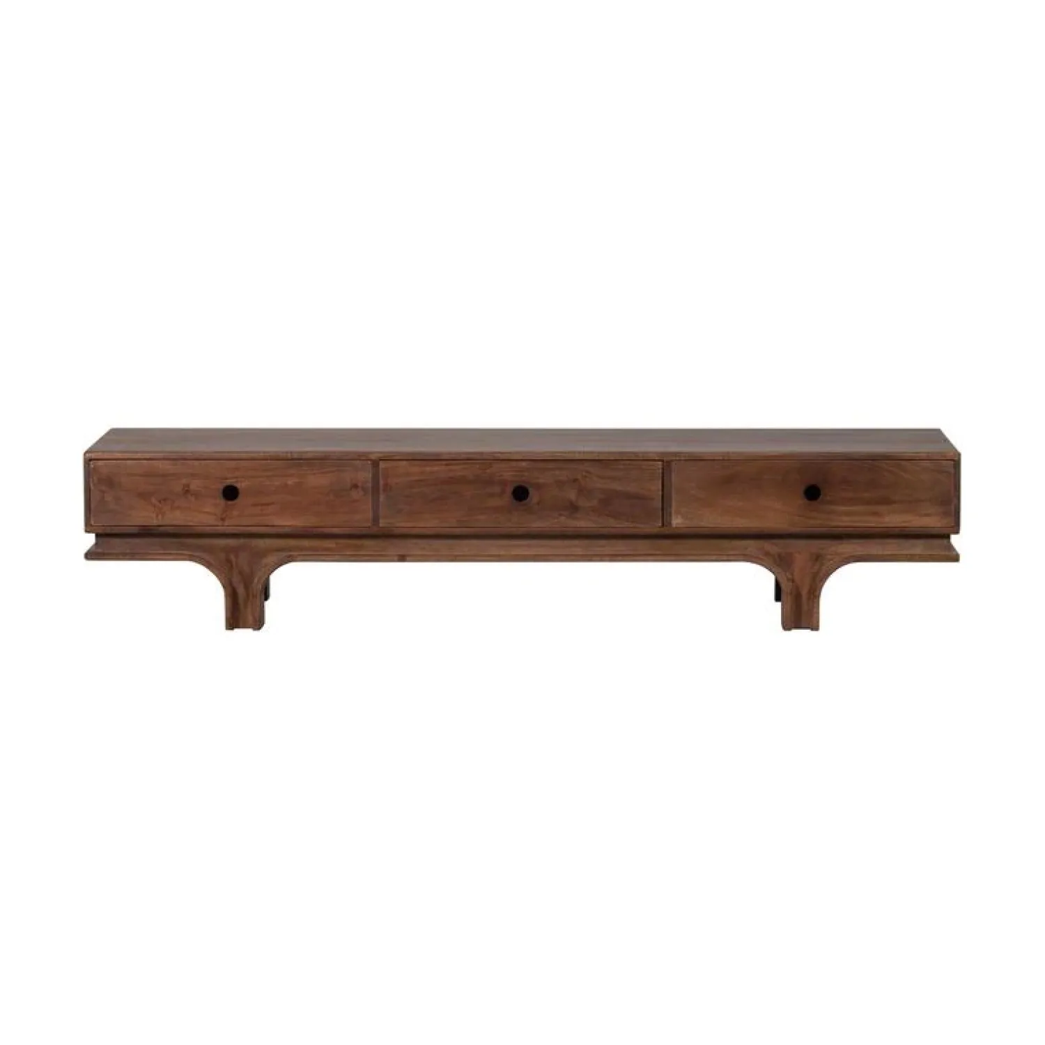 WOOOD Industriele Kasten|Tv Meubels|Staes TV Meubel 3 Lades Mangohout Walnoot 180cm
