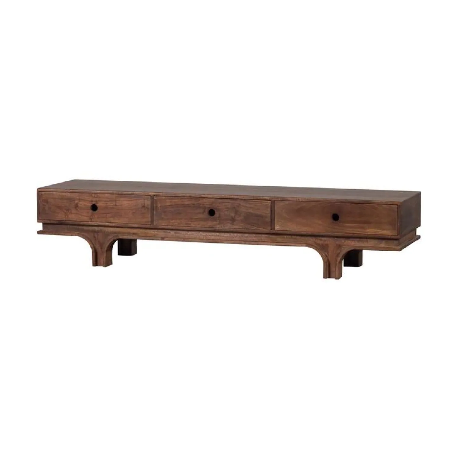 WOOOD Industriele Kasten|Tv Meubels|Staes TV Meubel 3 Lades Mangohout Walnoot 180cm