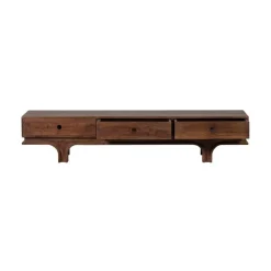 WOOOD Industriele Kasten|Tv Meubels|Staes TV Meubel 3 Lades Mangohout Walnoot 180cm