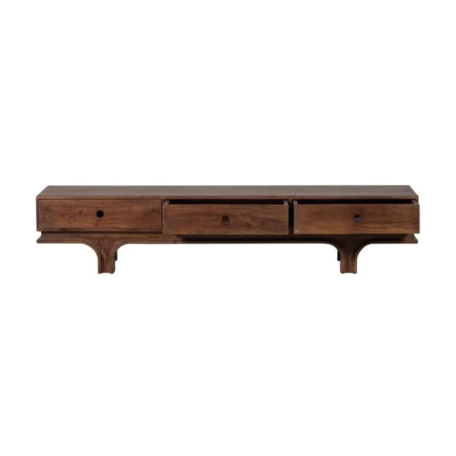 WOOOD Industriele Kasten|Tv Meubels|Staes TV Meubel 3 Lades Mangohout Walnoot 180cm