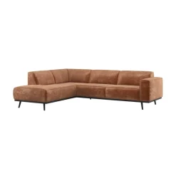 WOOOD Hoekbanken|Statement Hoekbank Links Chenille Velvet Terra