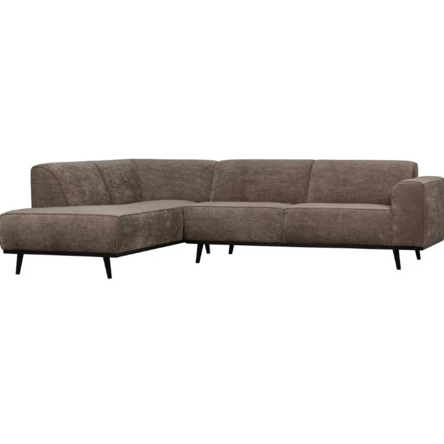 WOOOD Hoekbanken|Statement Hoekbank Links Ribstof Taupe
