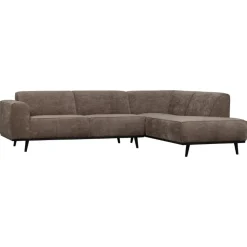 WOOOD Hoekbanken|Statement Hoekbank Rechts Ribstof Taupe