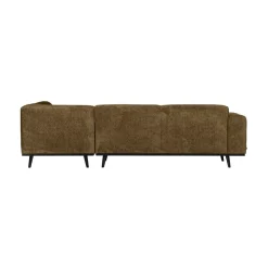 WOOOD Hoekbanken|Statement Hoekbank Rechts Structure Velvet Brass