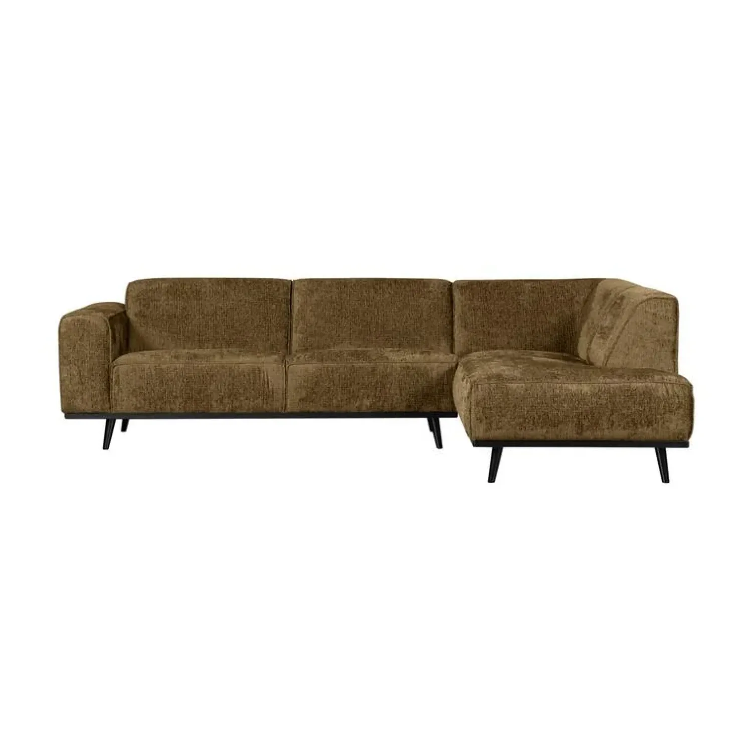 WOOOD Hoekbanken|Statement Hoekbank Rechts Structure Velvet Brass