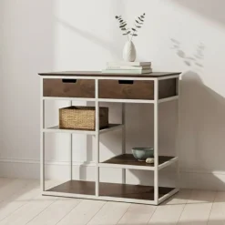 Mysons Wandkasten|Industriele Kasten|Stella lage Wandkast met 2 lades 86cm
