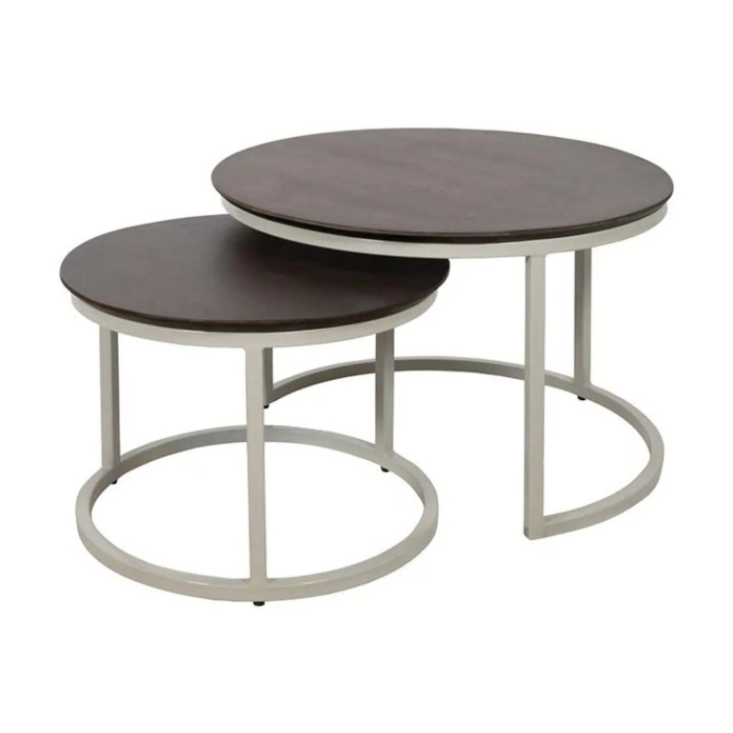 Mysons Salontafels|Stella Salontafel set van 2 rond Walnoot