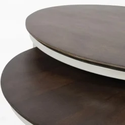 Mysons Salontafels|Stella Salontafel set van 2 rond Walnoot