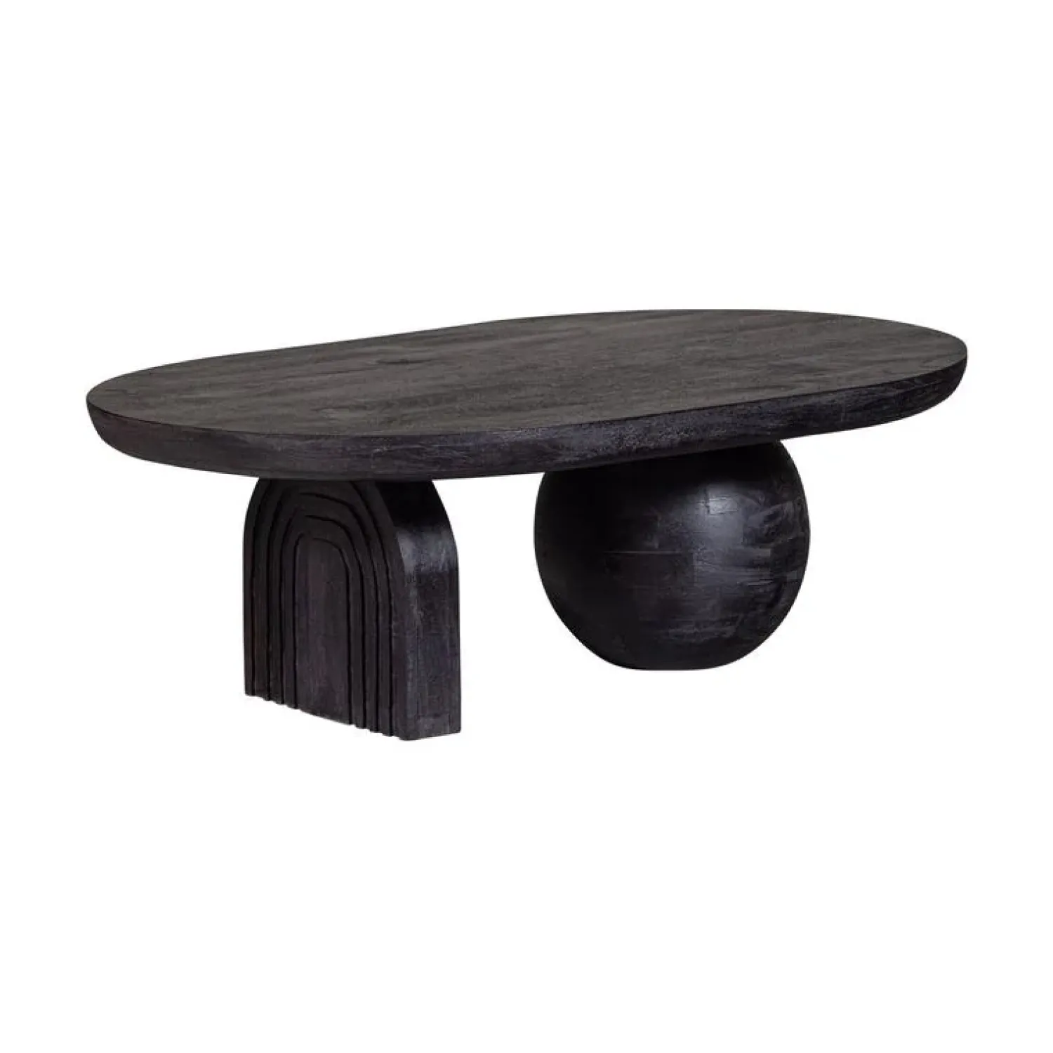 WOOOD Salontafels|Steppe Salontafel Mangohout Zwart 110cm