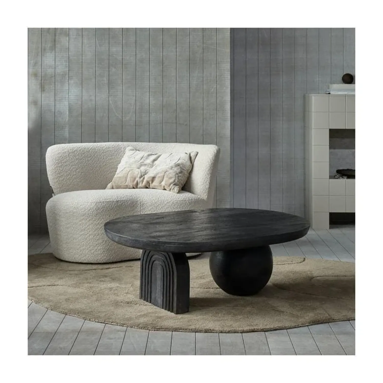 WOOOD Salontafels|Steppe Salontafel Mangohout Zwart 110cm