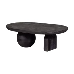 WOOOD Salontafels|Steppe Salontafel Mangohout Zwart 110cm
