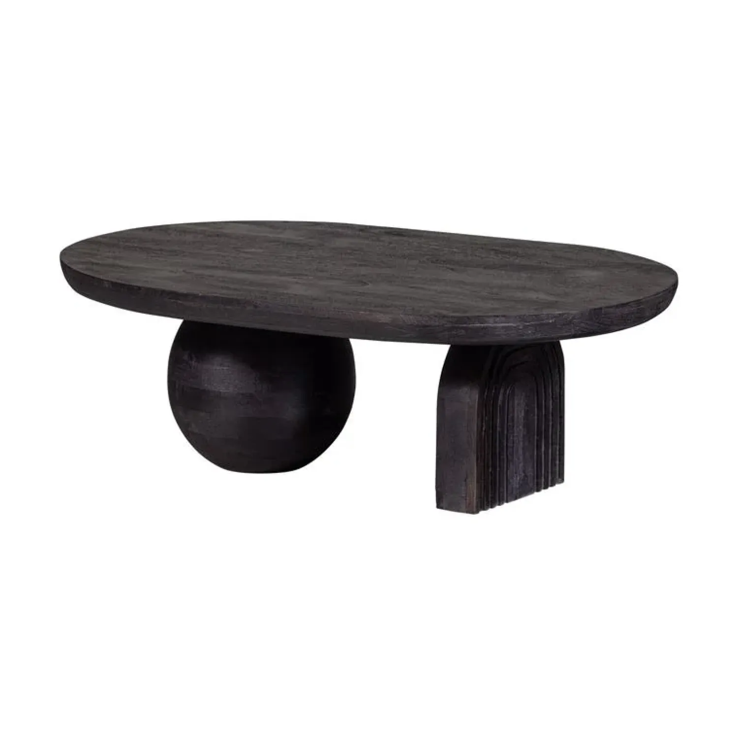 WOOOD Salontafels|Steppe Salontafel Mangohout Zwart 110cm