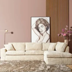 Furndea 2,5 Zitsbanken|Loungebanken|Sterre Hoekbank 2,5 zits + Sofa R Creme zand