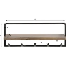 Kalfort Kapstokken|Stockton Kapstok 6 haken Bruin 85cm