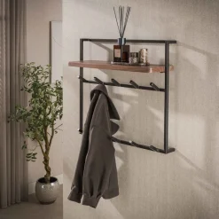 Kalfort Kapstokken|Stockton Kapstok hoog 12 haken Bruin 85cm