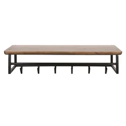 Kalfort Kapstokken|Stockton Kapstok met stang 6 haken Bruin 100cm