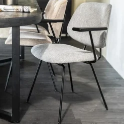Eleonora Eetkamerstoelen|Stoel Lynn met arml - grijs fletcher
