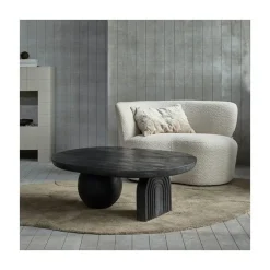 WOOOD Eetkamerbanken|Eetkamerbanken|Stone Bankje Links Boucle Creme 112cm