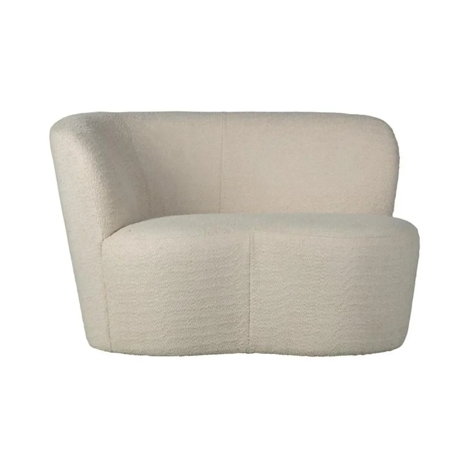 WOOOD Eetkamerbanken|Eetkamerbanken|Stone Bankje Links Boucle Creme 112cm