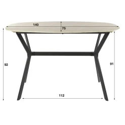 Kalfort Bartafels|Strato Bartafel deens ovaal Travertine 140cm