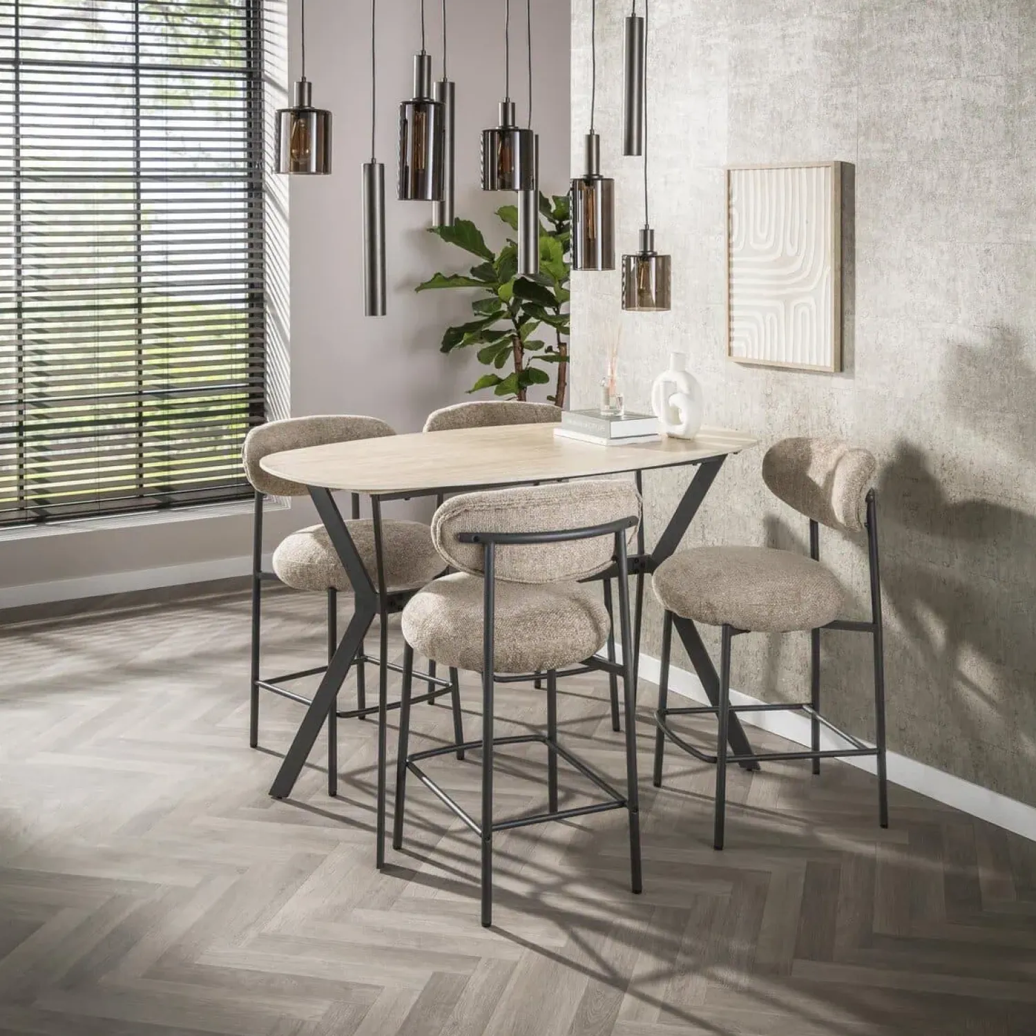 Kalfort Bartafels|Strato Bartafel deens ovaal Travertine 140cm