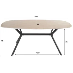 Kalfort Eettafels|Strato Eetkamertafel deens ovaal Travertin 180cm