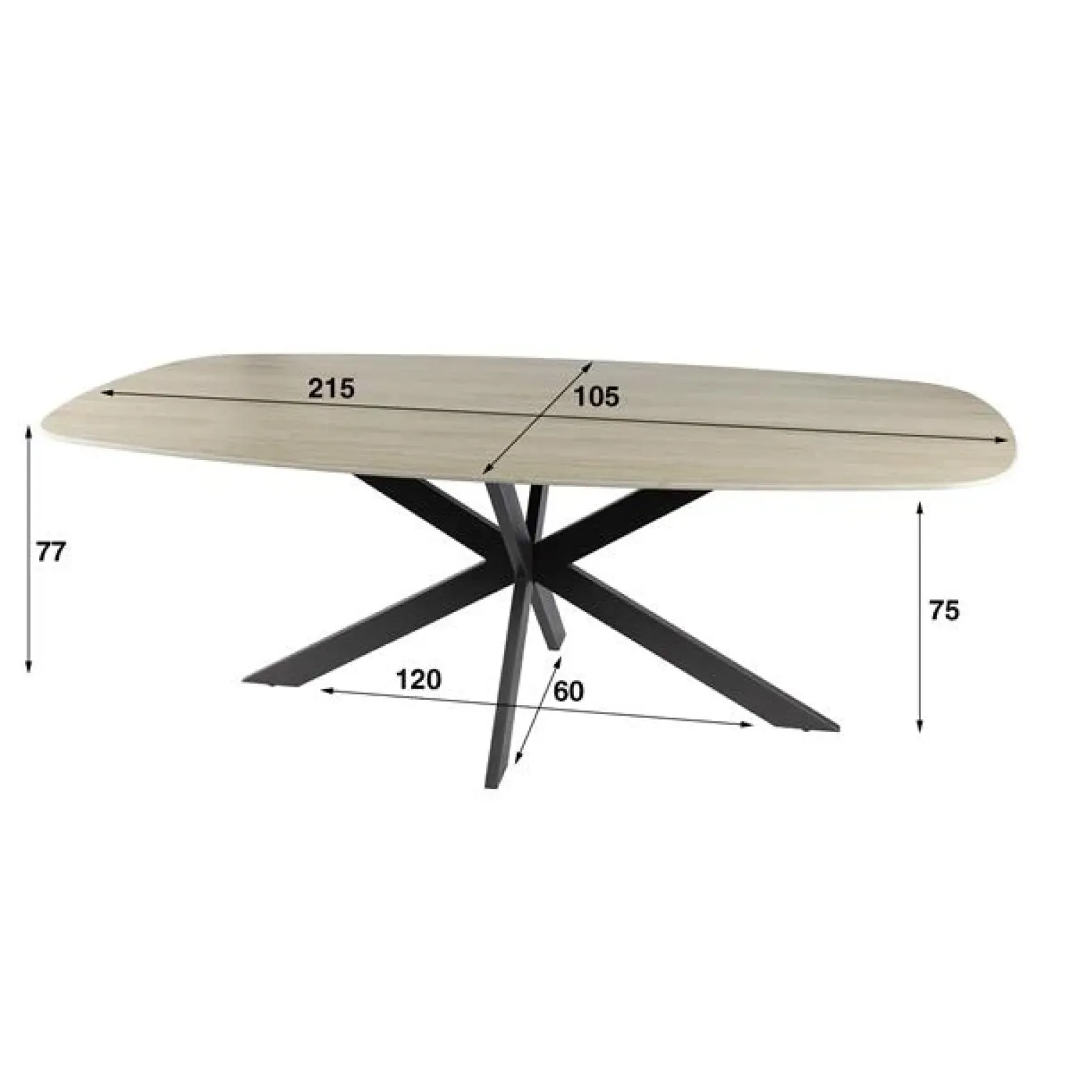 Kalfort Eettafels|Strato Eettafel deens ovaal Keramiek Travertin 215cm