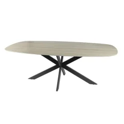 Kalfort Eettafels|Strato Eettafel deens ovaal Keramiek Travertin 215cm
