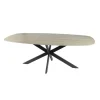Kalfort Eettafels|Strato Eettafel deens ovaal spinpoot Keramiek Travertin 180cm