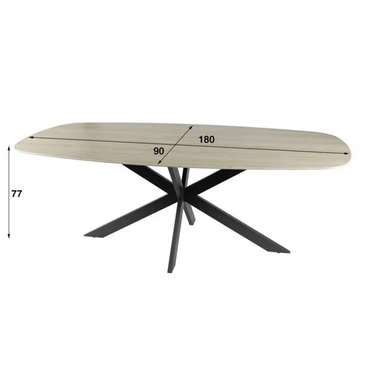 Kalfort Eettafels|Strato Eettafel deens ovaal spinpoot Keramiek Travertin 180cm