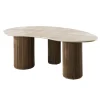 Kalfort Eettafels|Strato Eettafel niervormig Travertine 215cm