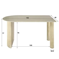 Kalfort Eettafels|Strato Eettafel ovaal Keramiek travertine 140cm
