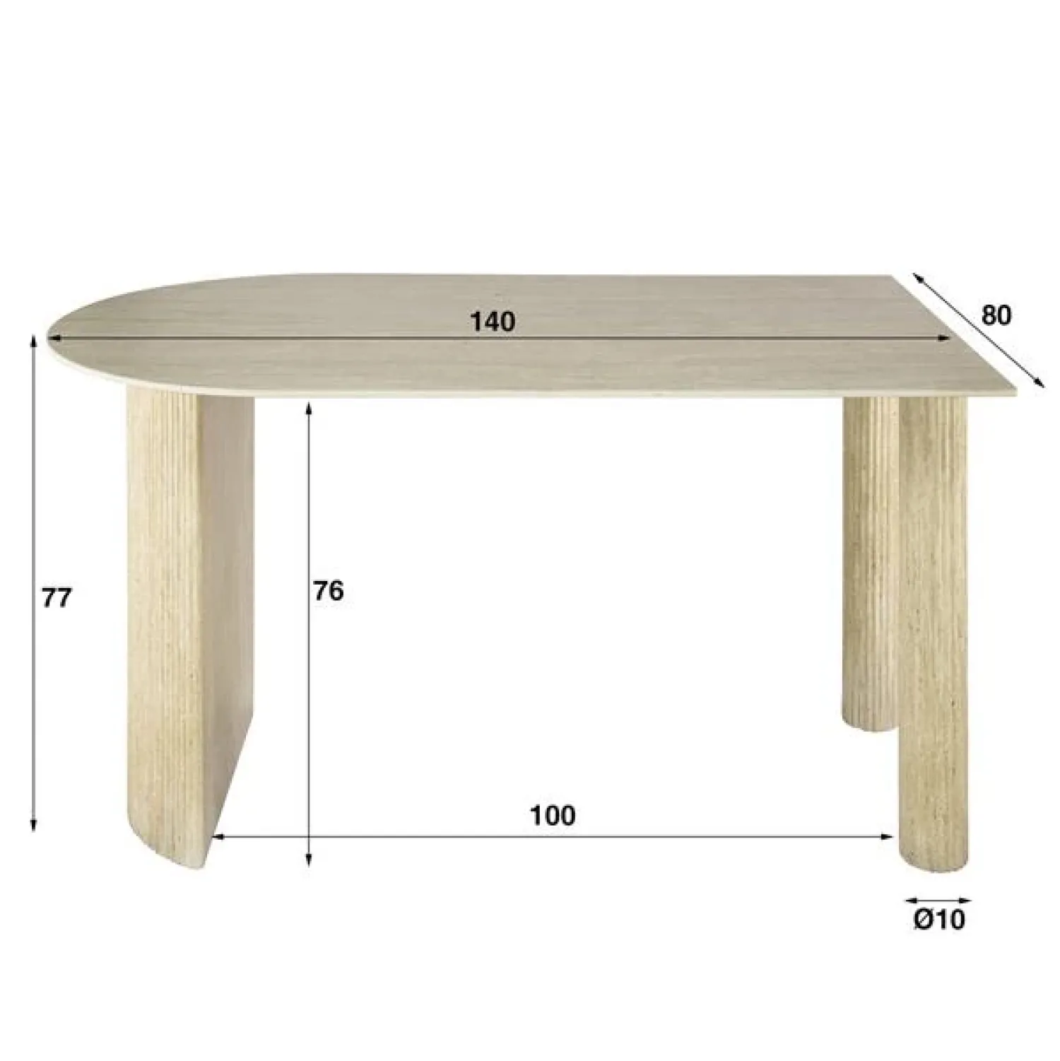Kalfort Eettafels|Strato Eettafel ovaal Keramiek travertine 140cm