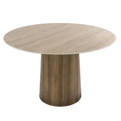 Kalfort Eettafels|Strato Eettafel Rond keramiek Travertin 120cm