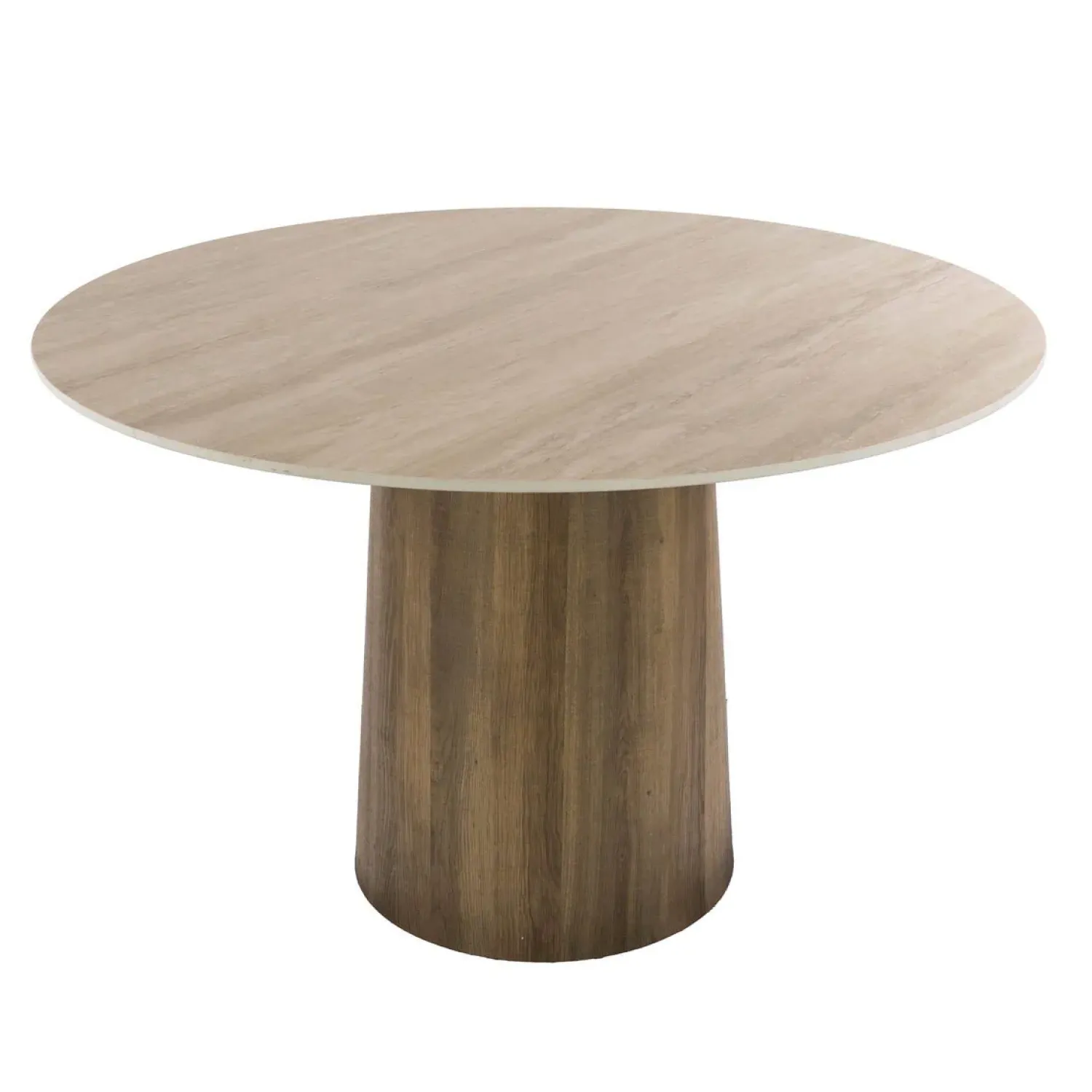 Kalfort Eettafels|Strato Eettafel Rond keramiek Travertin 120cm