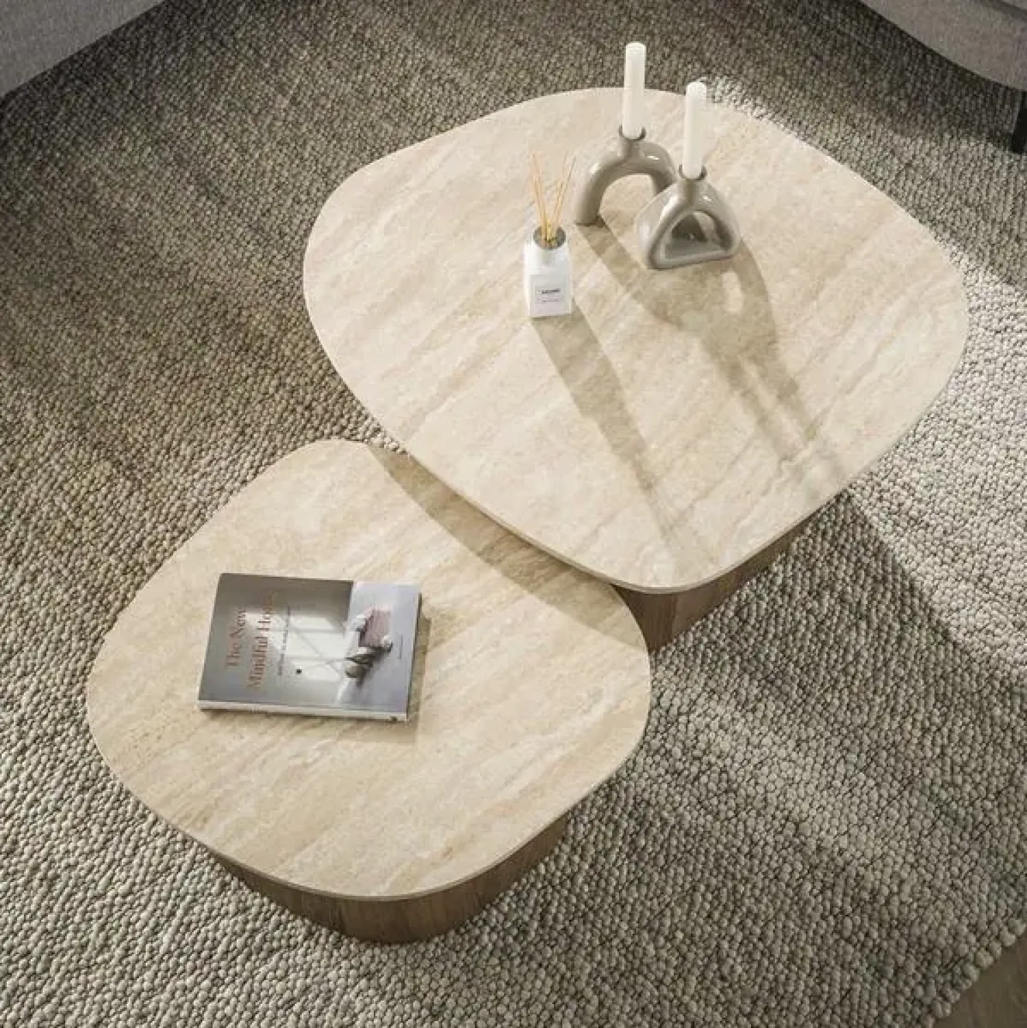 Kalfort Salontafels|Strato Salontafel set van 2 Keramiek Travertin