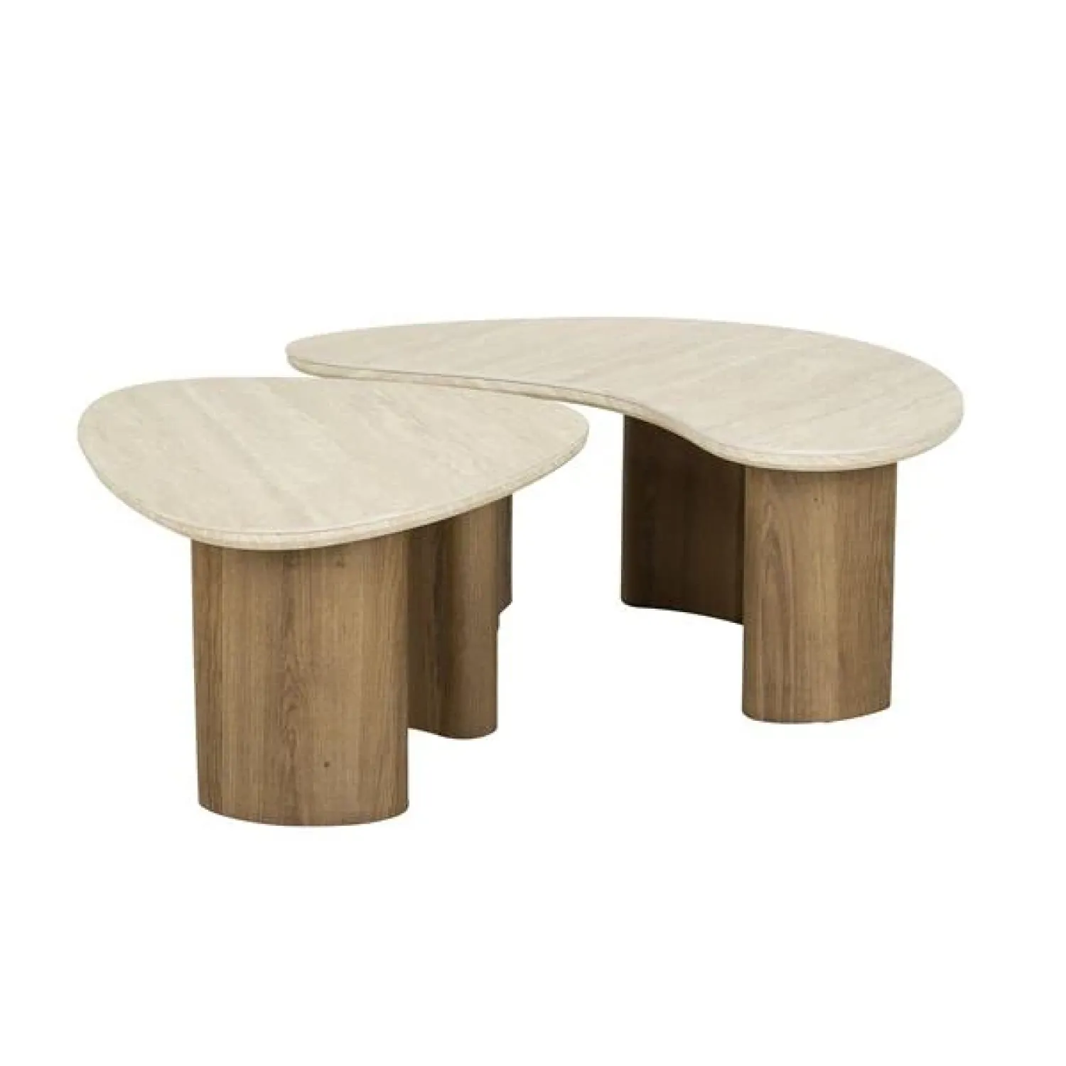 Kalfort Salontafels|Strato Salontafel set van 2 Travertin