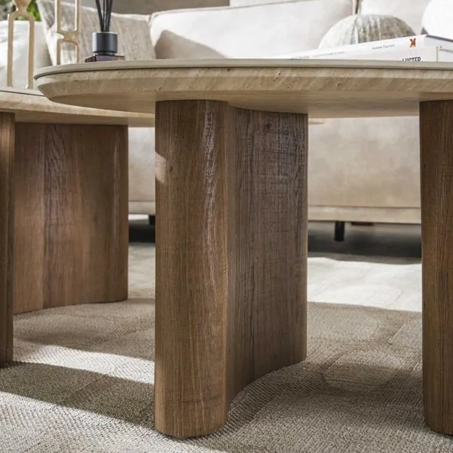 Kalfort Salontafels|Strato Salontafel set van 2 Travertin