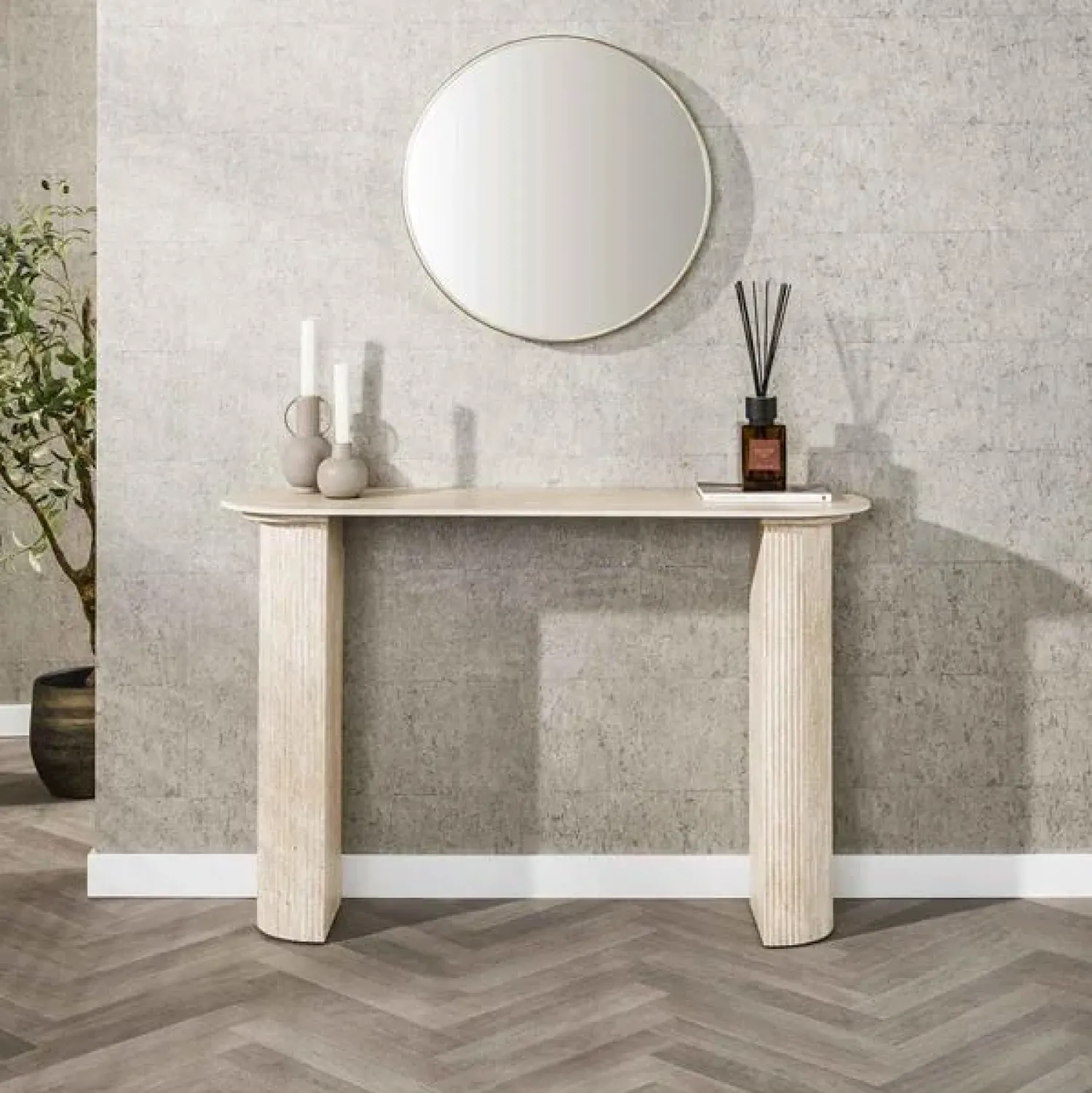Kalfort Salontafels|Sidetables|Strato Sidetable Keramiek travertin 120cm